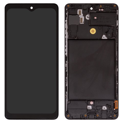 Дисплей для Samsung A715 Galaxy A71, чорний, з рамкою, High Copy, з широким обідком, OLED 