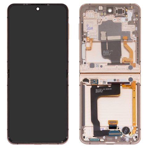 Дисплей для Samsung F721 Galaxy Flip4, золотистый, с рамкой, Original PRC 