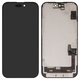 Дисплей для iPhone 15, черный, с рамкой, переклеено стекло