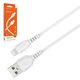 USB кабель Borofone BX51, USB тип-A, Lightning, 100 см, 2,4 А, білий, #6931474743909