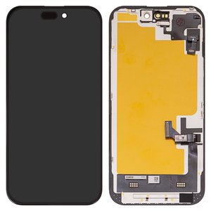 Дисплей для iPhone 15, черный, с рамкой, HC, без ошибки, OLED , DD OLED OEM soft, diagnosable