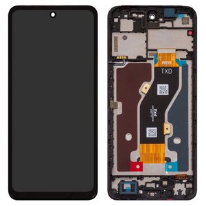 Дисплей для ZTE Blade A75 4G, черный, с рамкой, High Copy